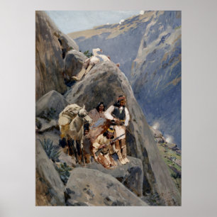 Apache Stamm Kämpfen Amerikanische Ureinwohner Kri Poster