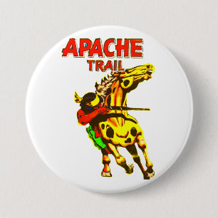 Apache Trail #1, Indianeramerikaner mit Banner Button