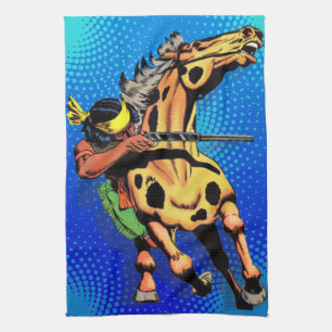 Apache Trail #1, Native American on Horseback Geschirrtuch