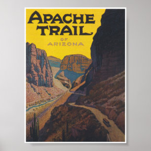 Apache Wandern neben dem Wasser Poster