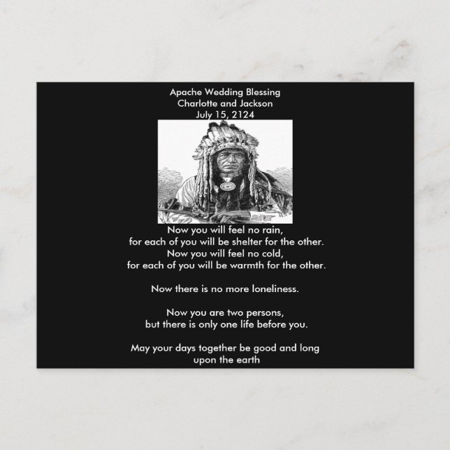 Apache Wedding Blessing Cheif Postkarte (Vorderseite)