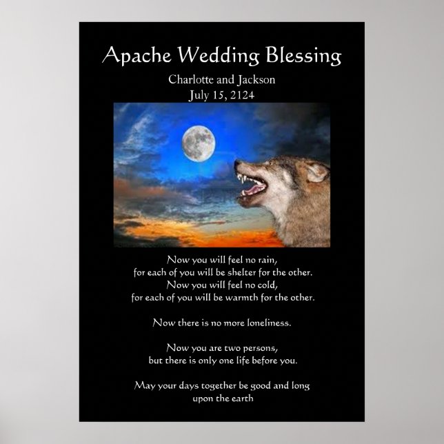 Apache Wedding Blessing Gray Wolf Poster (Vorne)