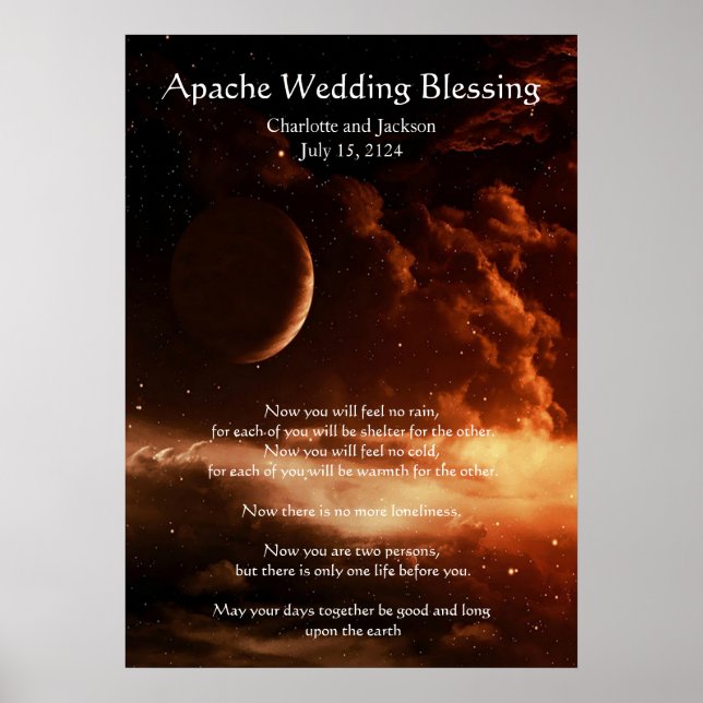 Apache Wedding Blessing Moon and Universe Poster (Vorne)