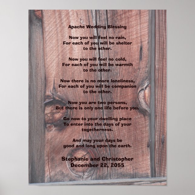 Apache Wedding Blessing Poster 11" x 14" Red Barn (Vorne)