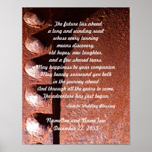 Apache Wedding Blessing v2 Rusty Metal Look Print Poster