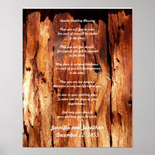 Apache Wedding Segen alten Holz, Namen, Poster