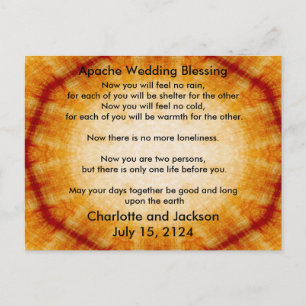 Apache Wedding Segen Altes Papier Postkarte