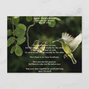 Apache Wedding Segen Mutter Hummingbird Postkarte