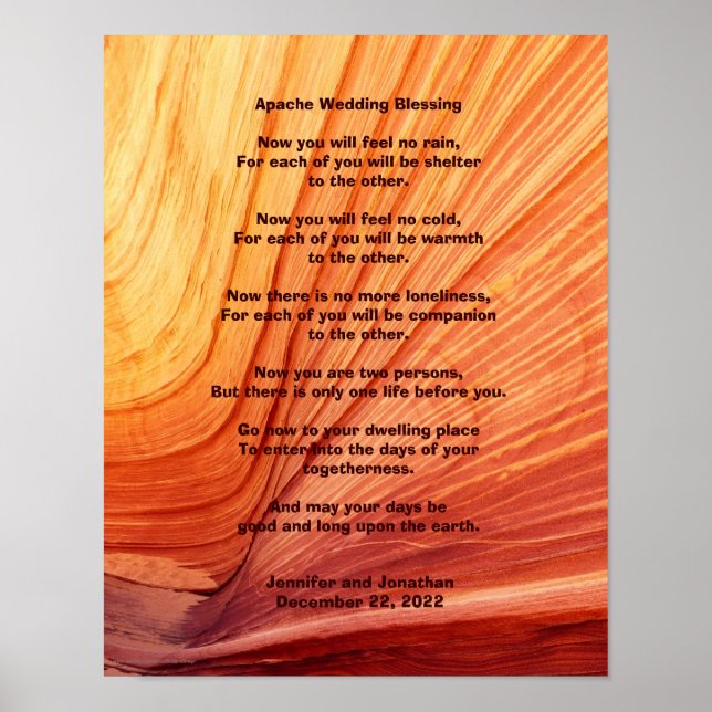 Apache Wedding Segen Poster 11" x 14" Matte (Vorne)