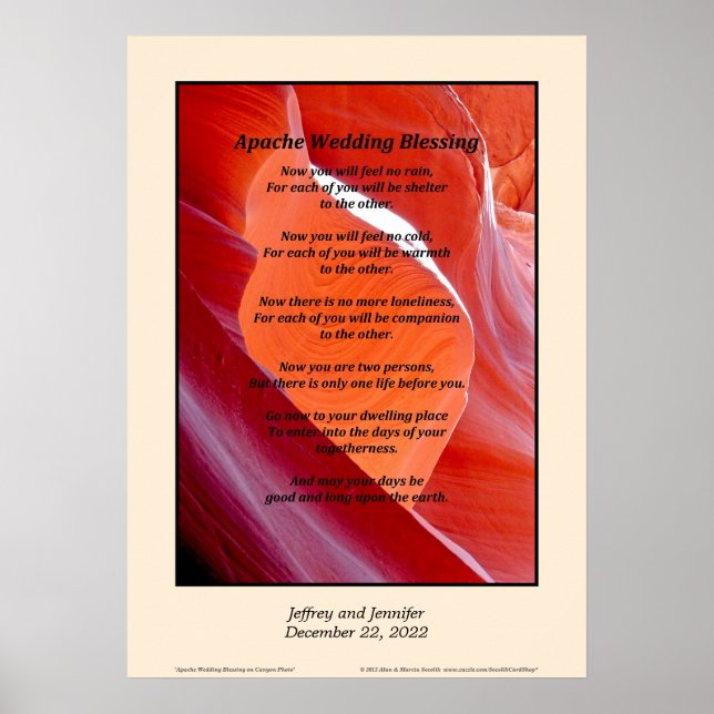 Apache Wedding Segen Poster 20" x 28" Custom (Vorne)