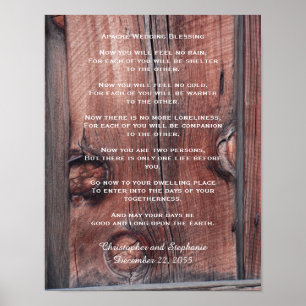 Apache Wedding Seging Rustic Red Barn, Name Poster