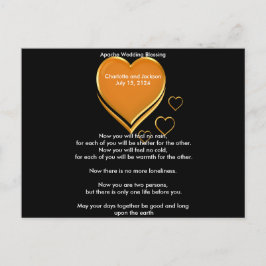 Apache Wedding Sessing Gold Hearts Postkarte