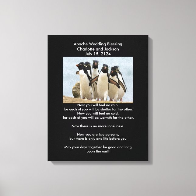 Apache Wedding Sessing Pinguine Leinwanddruck (Vorderseite)