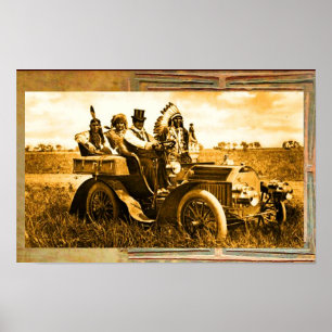 APACHEN UND GERONIMO FAHREN EIN KRAFTFAHRZEUG POSTER