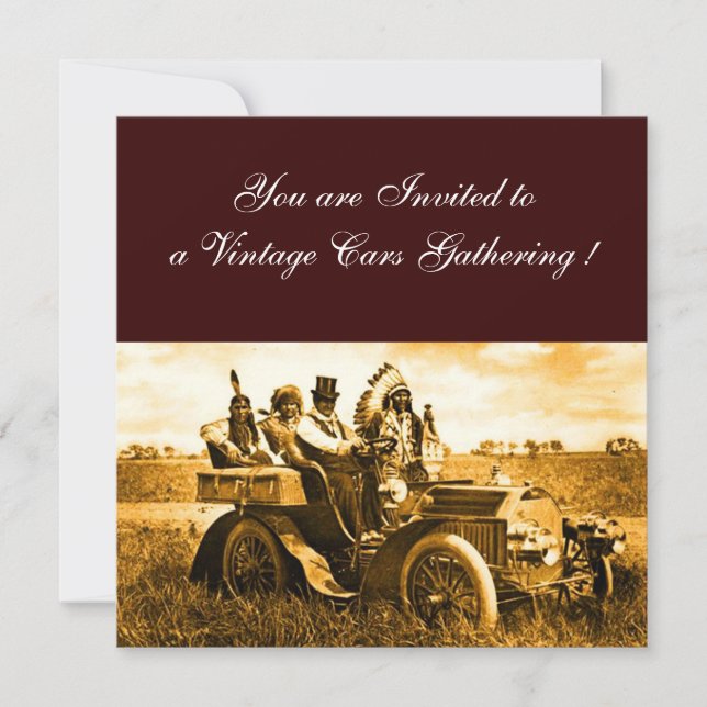 APACHES UND GERONIMO FAHREN MIT EINEM KRAFTWAGEN EINLADUNG (Vorderseite)