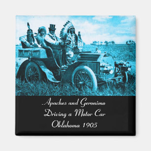 APACHES UND GERONIMO FAHREN MIT EINEM KRAFTWAGEN MAGNET