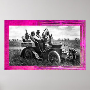 APACHES UND GERONIMO FAHREN MIT EINEM KRAFTWAGEN POSTER