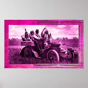 APACHES UND GERONIMO FAHREN MIT EINEM KRAFTWAGEN POSTER