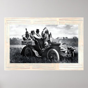 APACHES UND GERONIMO FAHREN MIT EINEM KRAFTWAGEN POSTER