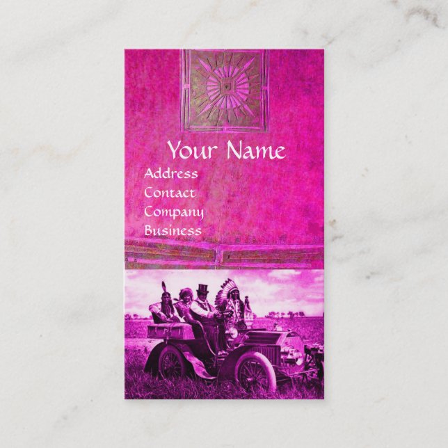 APACHES UND GERONIMO FAHREN MIT EINEM KRAFTWAGEN VISITENKARTE (Vorderseite)