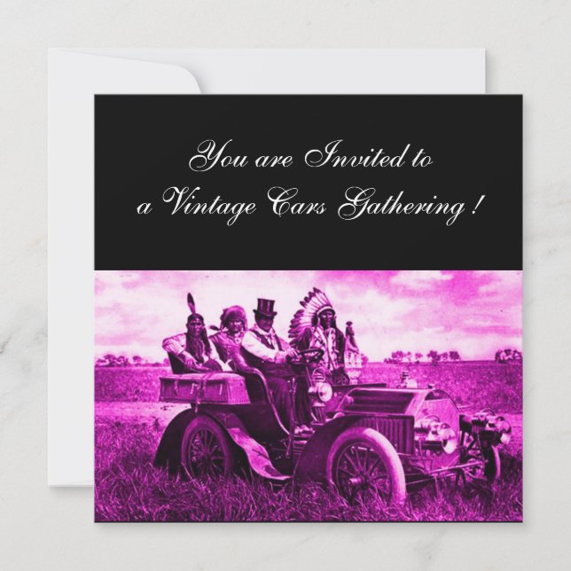 APACHES UND GERONIMO MIT KRAFTFAHRZEUG, Champagner Einladung (Vorderseite)