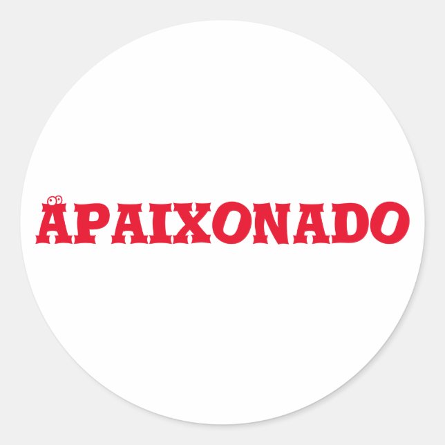 Apaixonado Runder Aufkleber (Vorderseite)