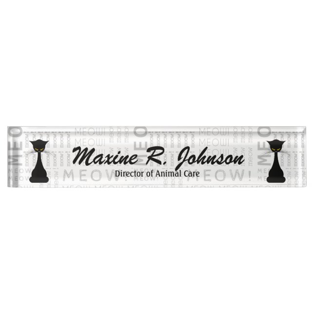 APAL: Schwarze Katzemeow-Gewohnheit Namensplakette (Vorderseite)