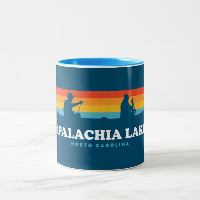 Apalachia Lake North Carolina Canoe Zweifarbige Tasse (Mittel)
