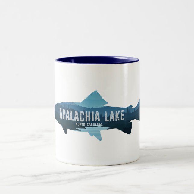 Apalachia Lake North Carolina Fisch Zweifarbige Tasse (Mittel)