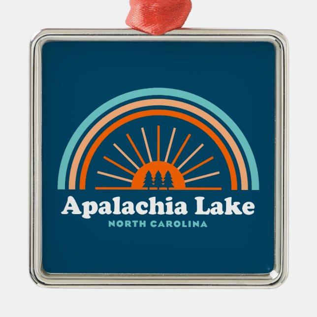 Apalachia Lake North Carolina Rainbow Ornament Aus Metall (Vorne)