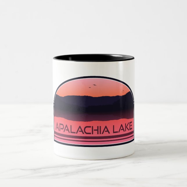 Apalachia Lake North Carolina Red Sunrise Zweifarbige Tasse (Mittel)