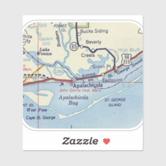 Apalachicola FL Vintage Karte Aufkleber