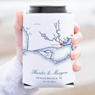 Apalachicola Florida Karte Hochzeitsgeschenk Dosenkühler