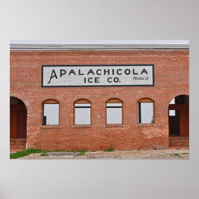 Apalachicola Ice Company Sign, Florida Poster (Vorne)