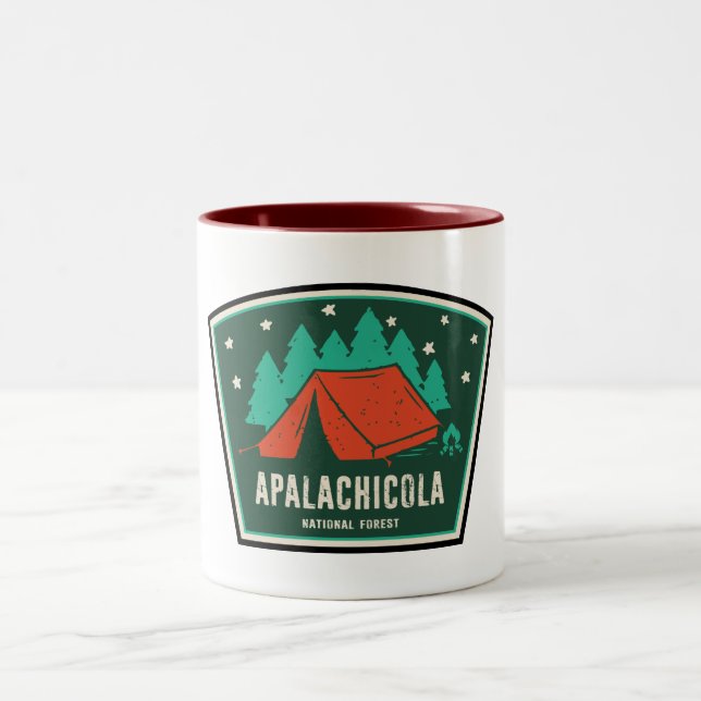 Apalachicola National Forest Camping Zweifarbige Tasse (Mittel)