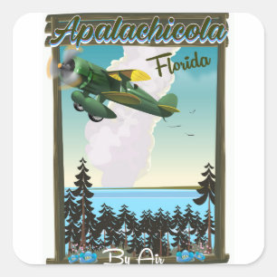 Apalachicola National Forest Florida Flugposter Quadratischer Aufkleber