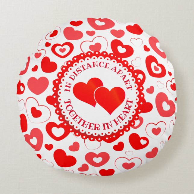 Apart aber Together in Heft Custom Text Rundes Kissen (Vorderseite)