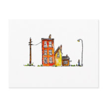 Apartment in Aquarellfarbe mit Street Light