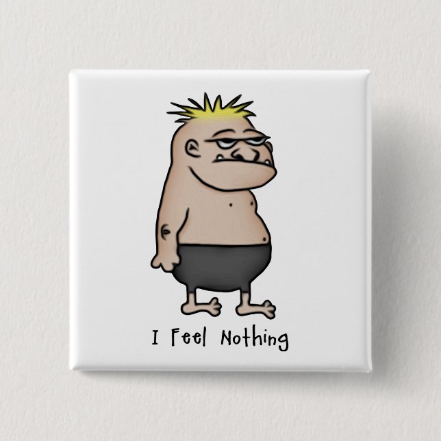 Apathetischer Cartoon Typ Button (Vorderseite)