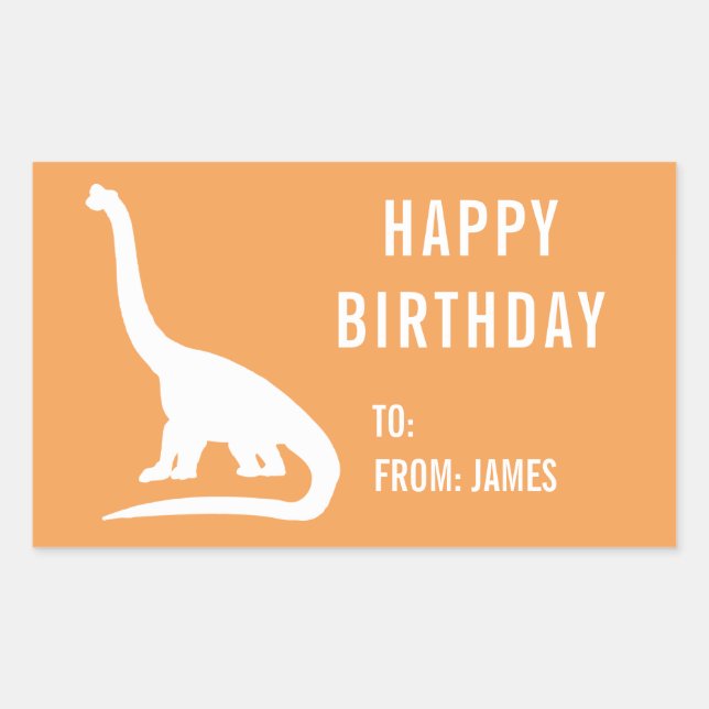 Apatosaurus Dinosaur personalize Gift Sticker (Vorderseite)