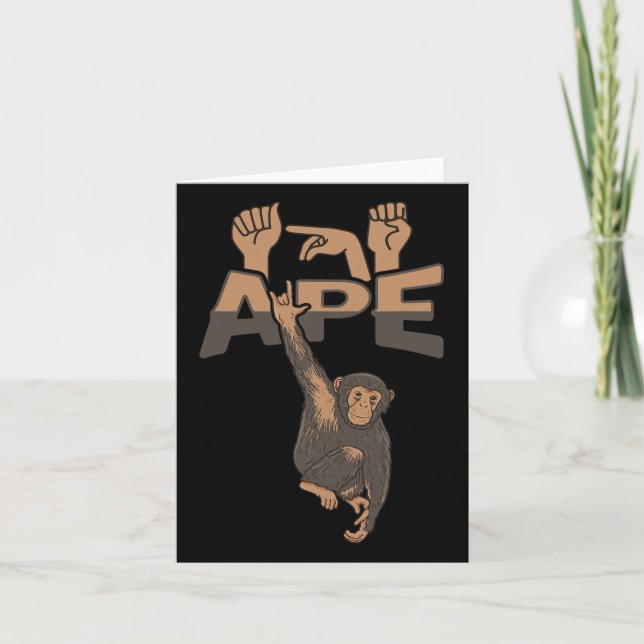 Ape asl Hand Gesture Deaf Hörverlust Bewusstsein Karte (Vorderseite)