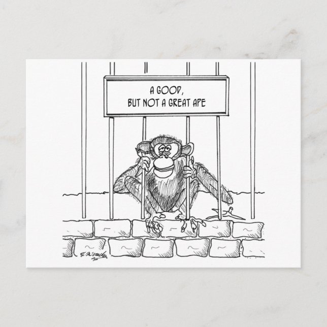 Ape Cartoon 1537 Postkarte (Vorderseite)