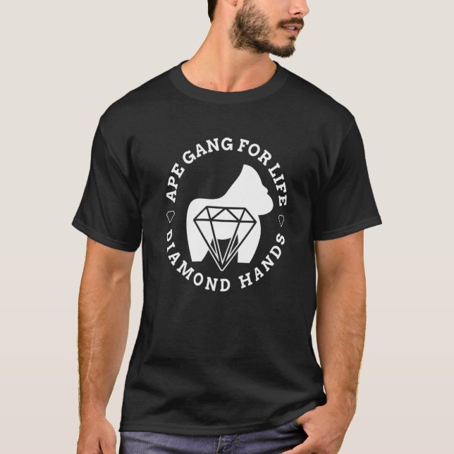 Ape Gang for Life Diamond Hände Wallstreetbets Wsb T-Shirt (Vorderseite)