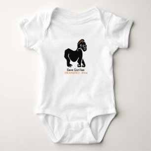 Ape-Gerettet GORILLAS - gefährdete afrikanische wi Baby Strampler