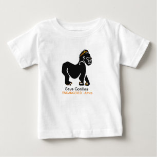 Ape-Gerettet GORILLAS -Gefährdete tierische Grafik Baby T-shirt