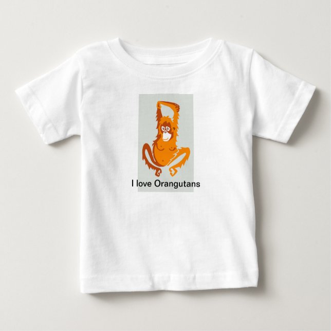 Ape - I Liebe ORANGUTANS - gefährdetes Tier - Prim Baby T-shirt (Vorderseite)