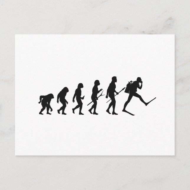 Ape Man Evolution Diver Postkarte (Vorderseite)