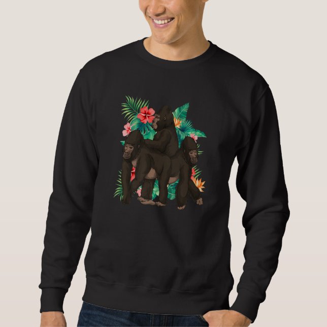 Ape Monkey Tropischer Regenwald Sweatshirt (Vorderseite)