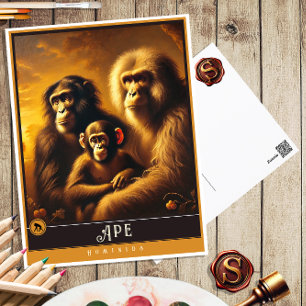 Ape Niedliche Vintage Tierpostkarte Postkarte