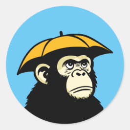 Ape no like regen runder aufkleber